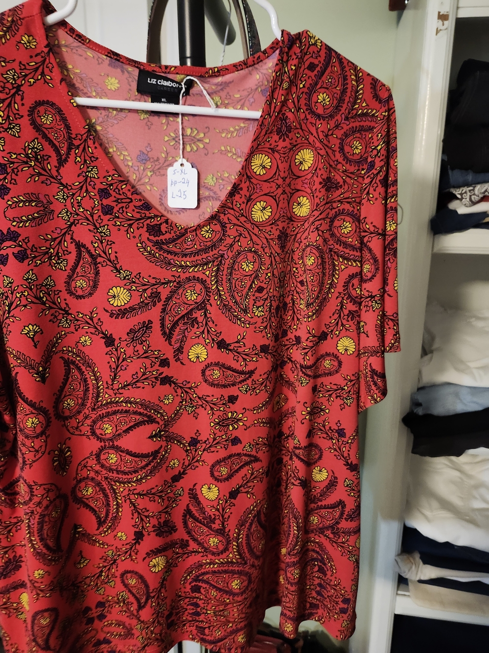 Liz Claiborne Printed Top Stretch Knit